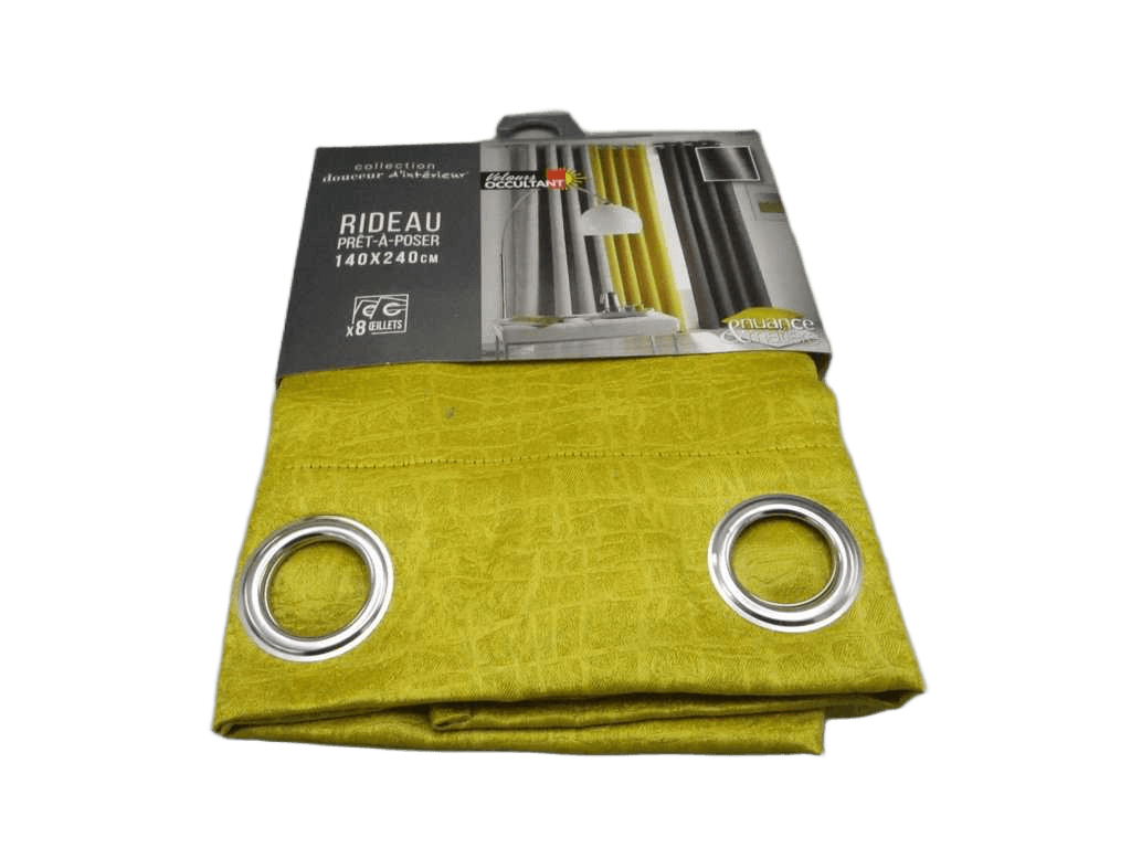 Curtain With Eyelets 140 X 240 Cm Embossed Blackout Velvet Opacia Yellow