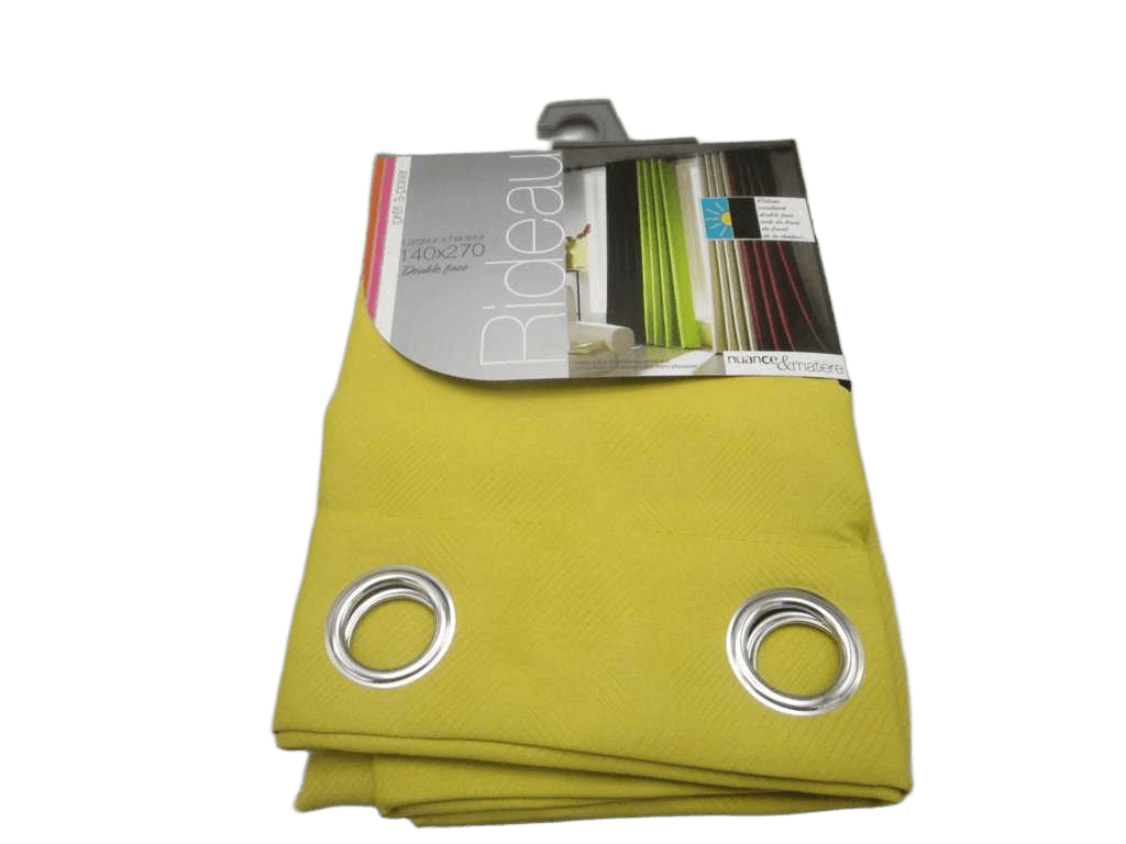 Curtain 140*270, 210g Black-Out Curtain 8 Rings Silver 210gsm Yellow