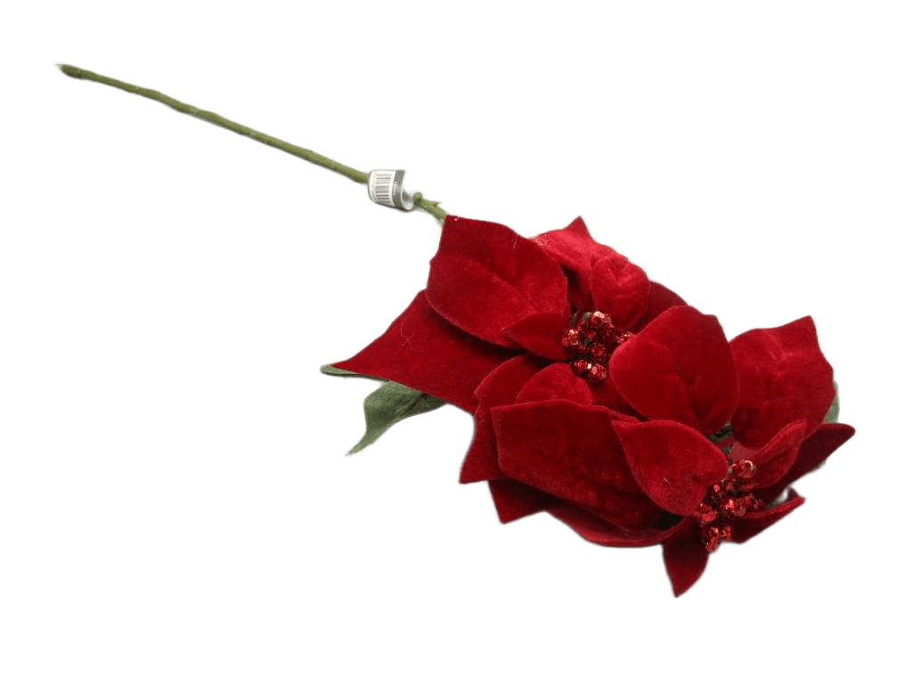 Poinsettia Artificial 2 Heads 75cm