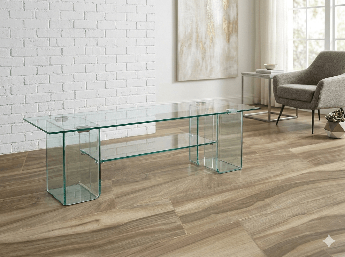 Tv-Stand 10mm Cleat Temperd Glass160x45x40