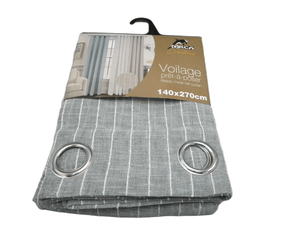Curtain Voile Window Curtain 8 Rings 100% Polyester 140gsm 43x28x26