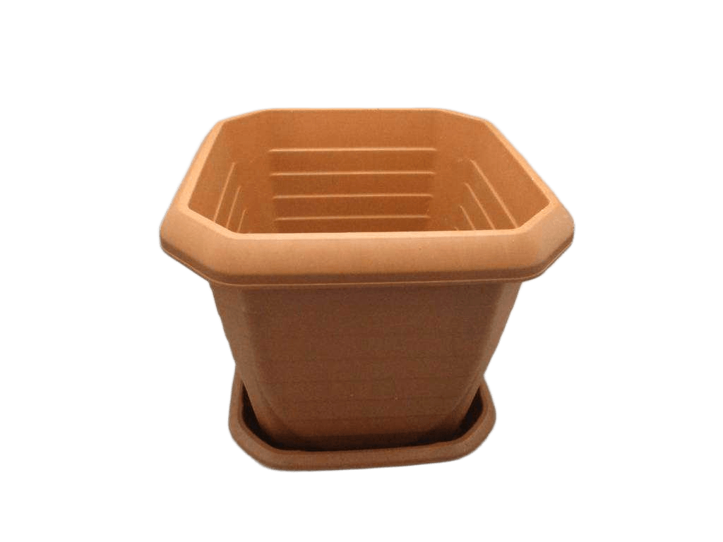 Pot Original Caree With Saucer Brown 25 Liter 37*37*33