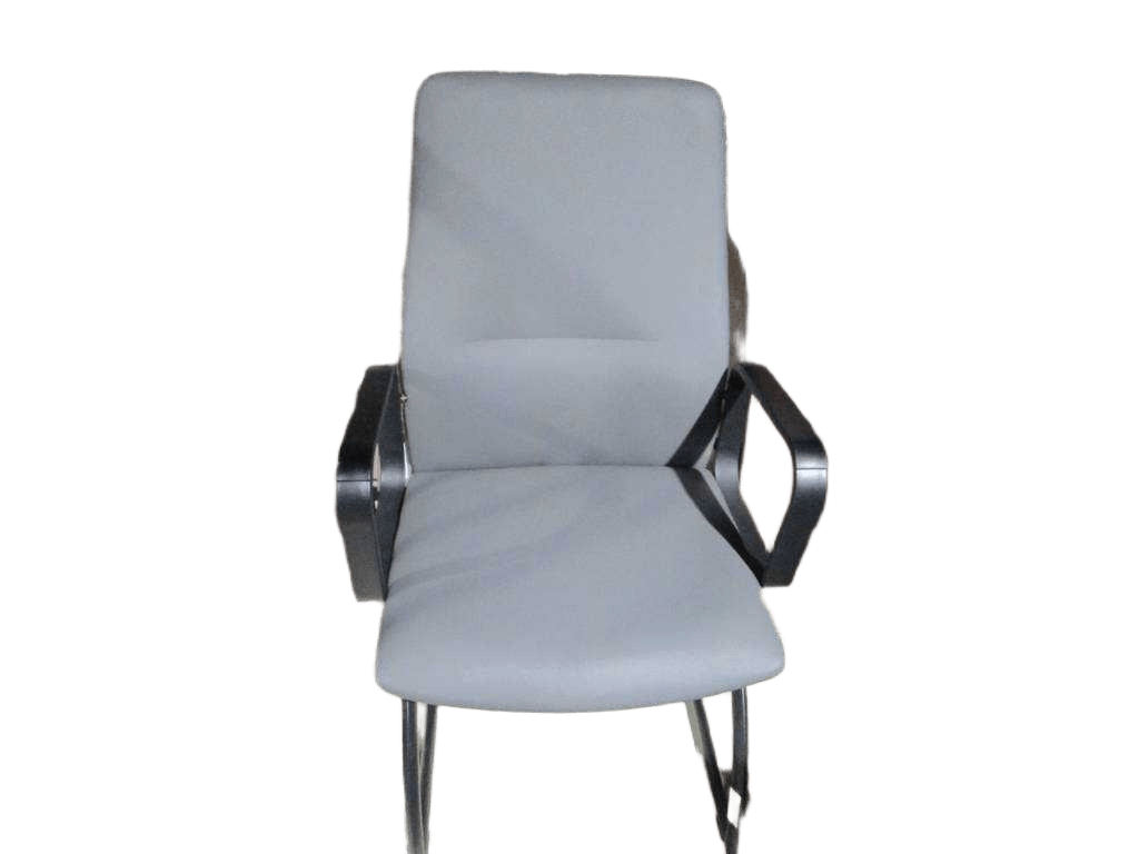 Visitor Chair, Pu Iron Base, Powder Coating 184 Grey Pu 184 Grey Pu