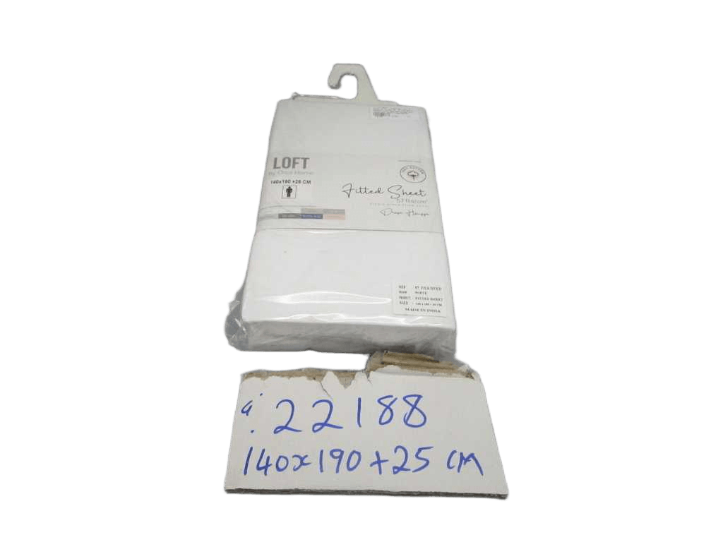 Fitted Sheet Plain Col (100 % Coton 57 Fils 30 X 30 - 76 X 68) Grs/M². Packed In Pvc Bag With Hanger And Insert Card