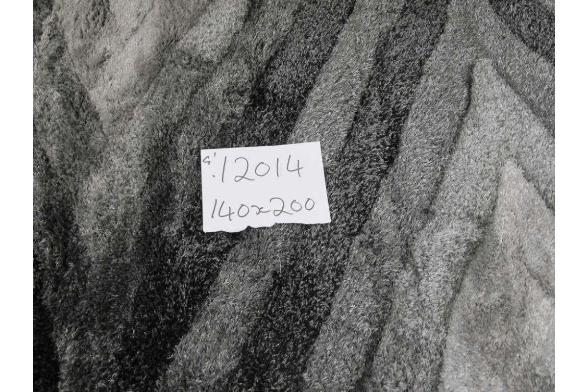 Carpet Polyester Soft & Silk Shaggy 3d Black Grey