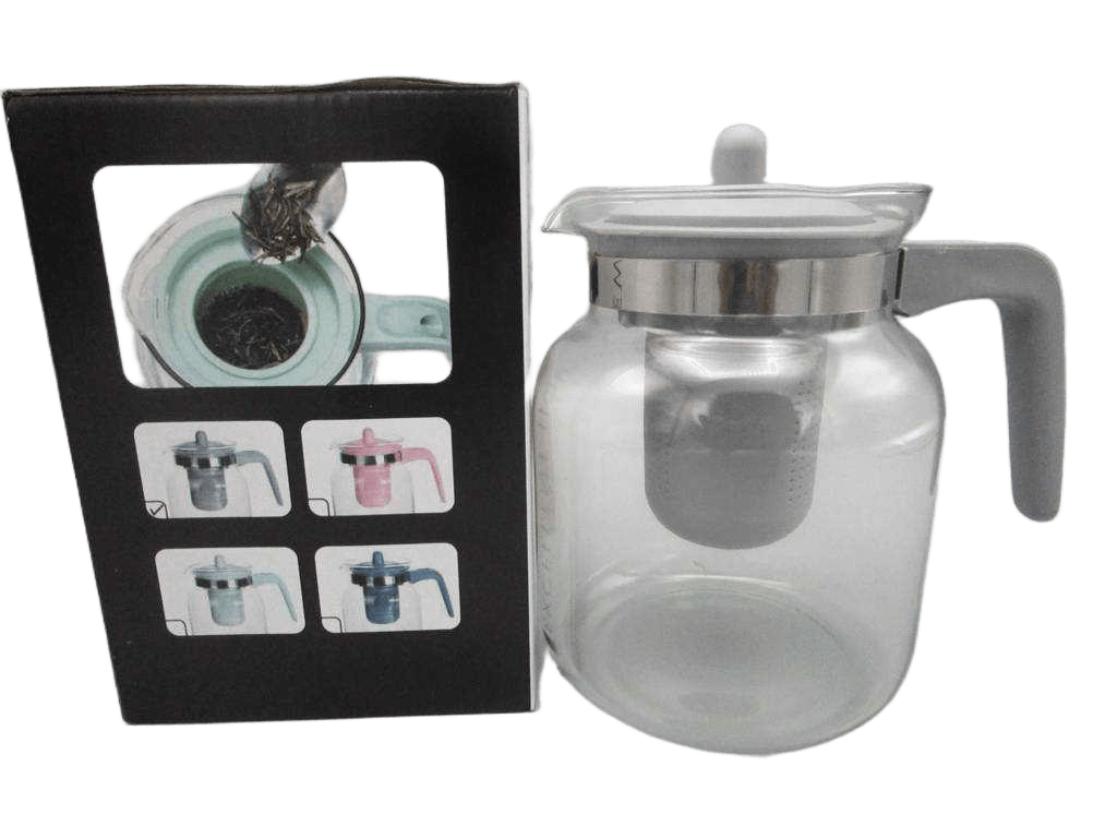Teapot Glass 1500ml 4ass Clr