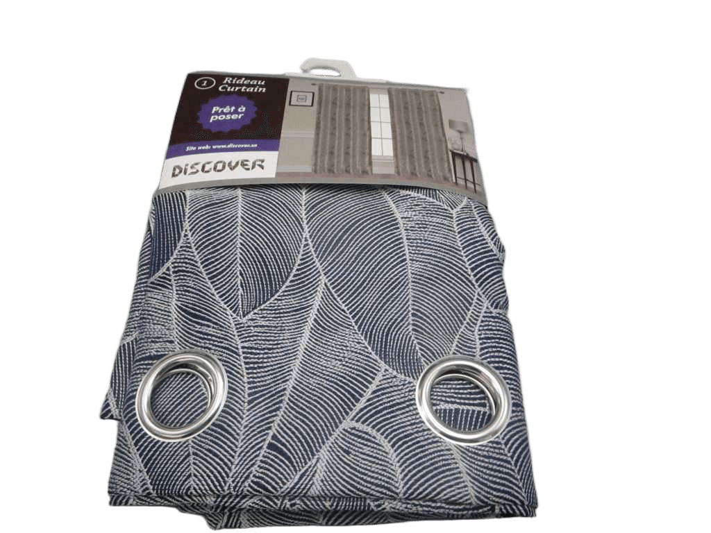 Curtain With 8 Round Rings Silver Brass 100% Polyester 160 Gsm