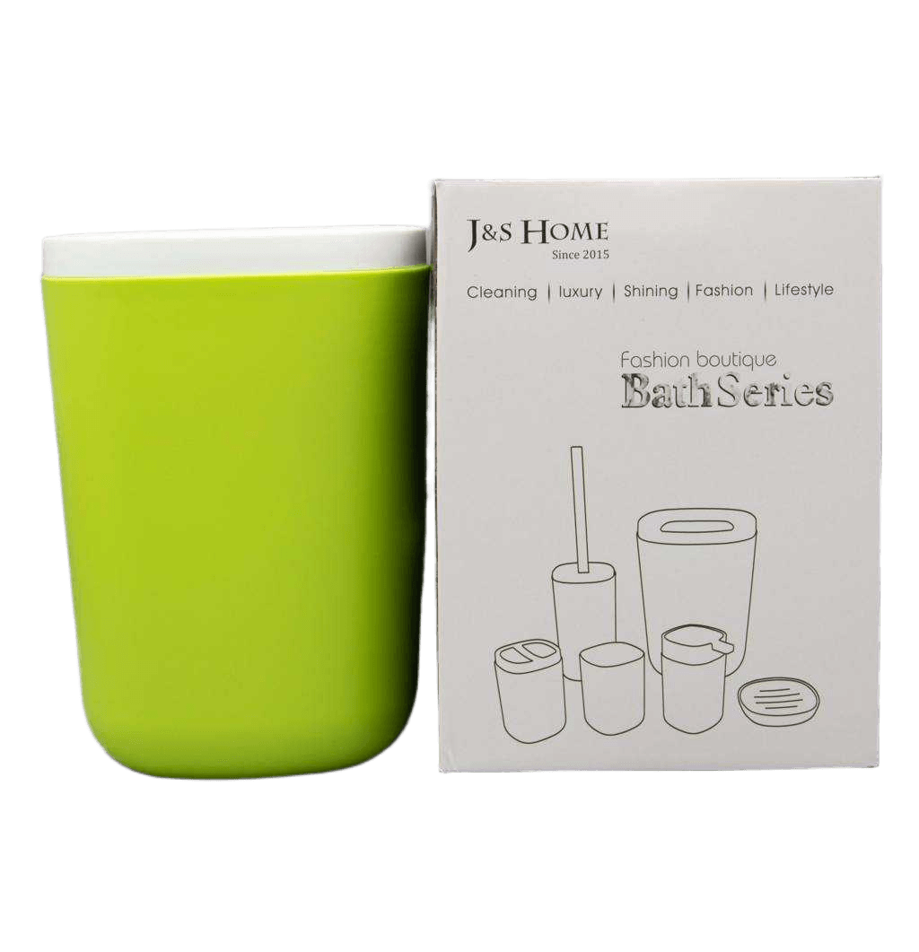 Bathroom Set Of 6 Series Green( Brushed Tumblef+ Toothbrush Holder+soap Dish+soap Dispenser+toilet Brush+trash Can)green