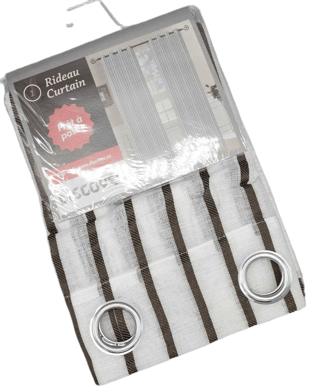 Curtain, 8 Rings Silver 140*270 Brown 1cl=