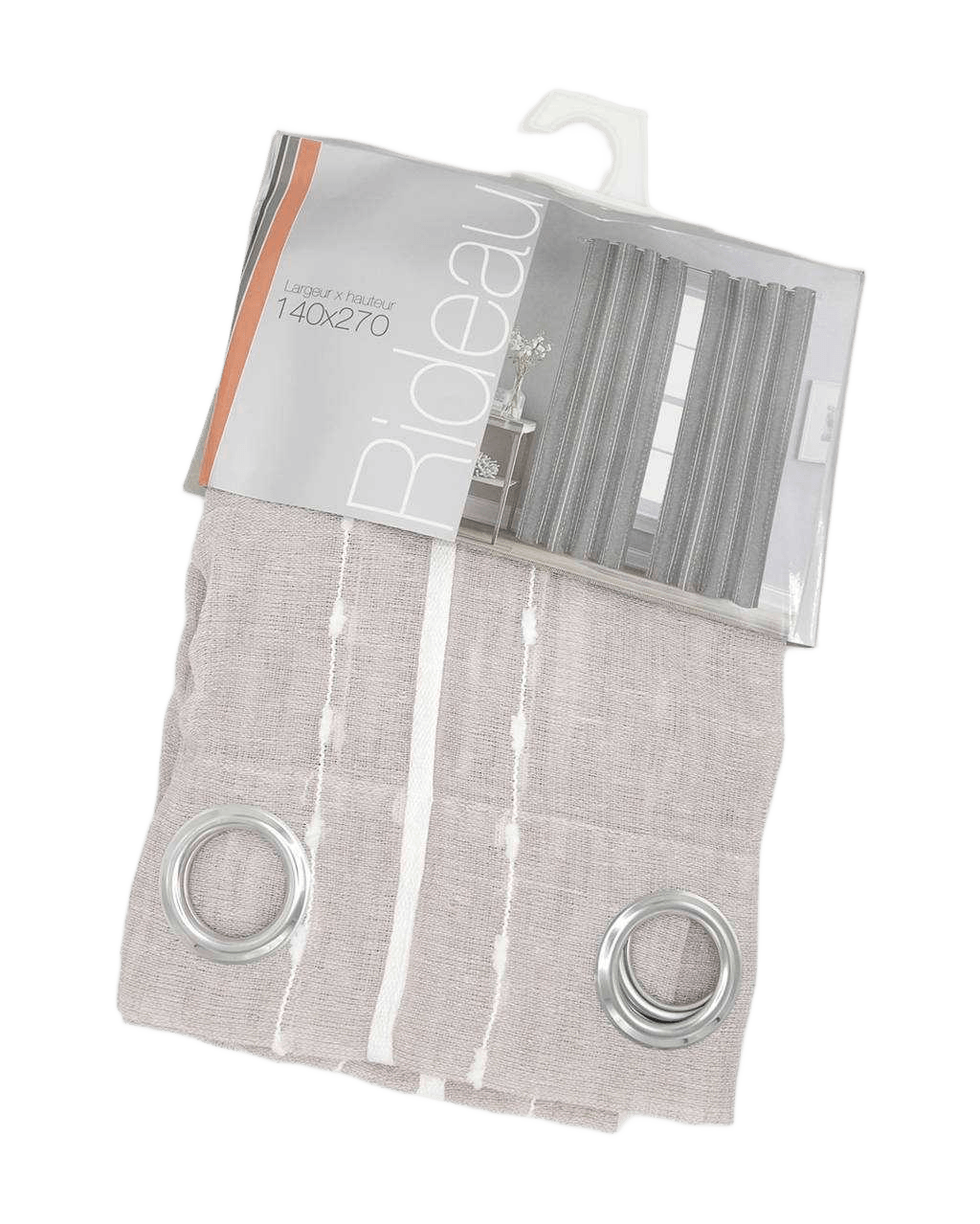 Curtain 140*270, Linen8 Rings Silver 130gsm140x70old Pink