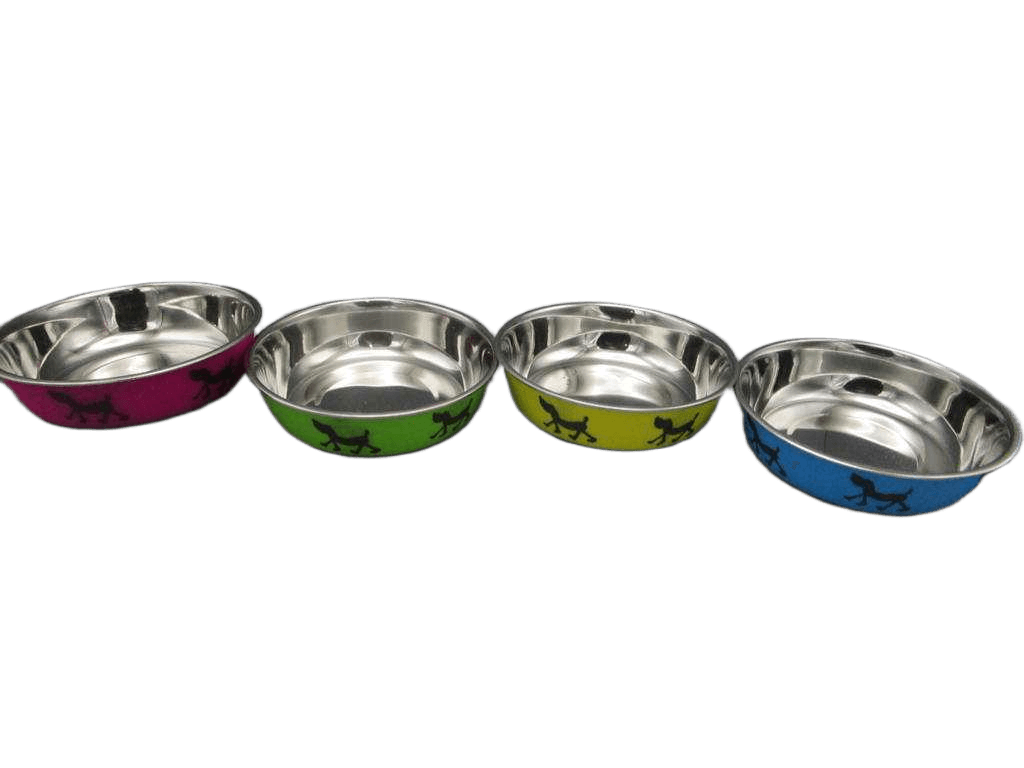 Dog Bowl 17cm 4ass Clr 1cl=