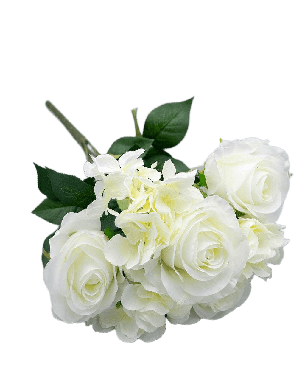 Artificial Rose Hydranggea Mix Bush X 7 White 46 Cm