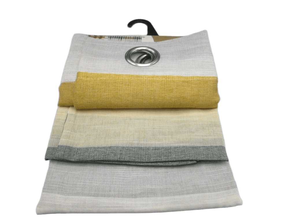 Curtain Yarn Dyed Voile Window Curtain 8 Rings 100% Polyester 120gsm 43x28x25