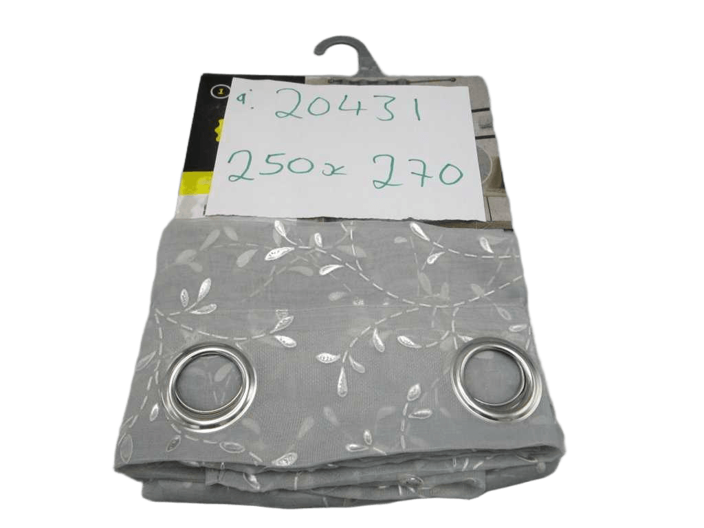 Curtain 14 Rings Cm Voile Silver Blue Print Gsm 50 60 Gr