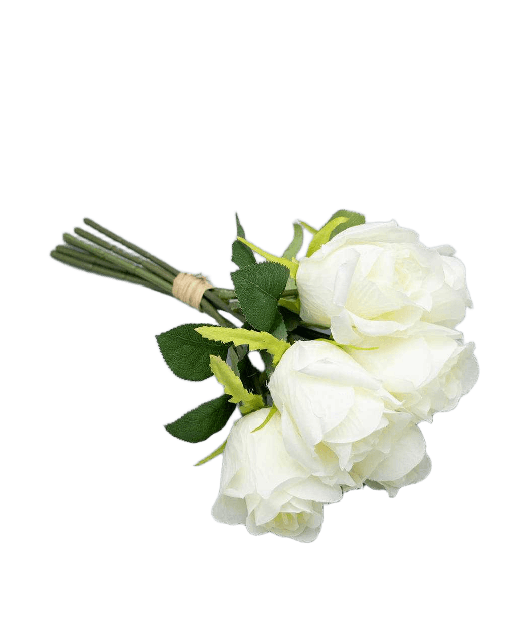 Artificial Rose Blush X 7 White 26 Cm