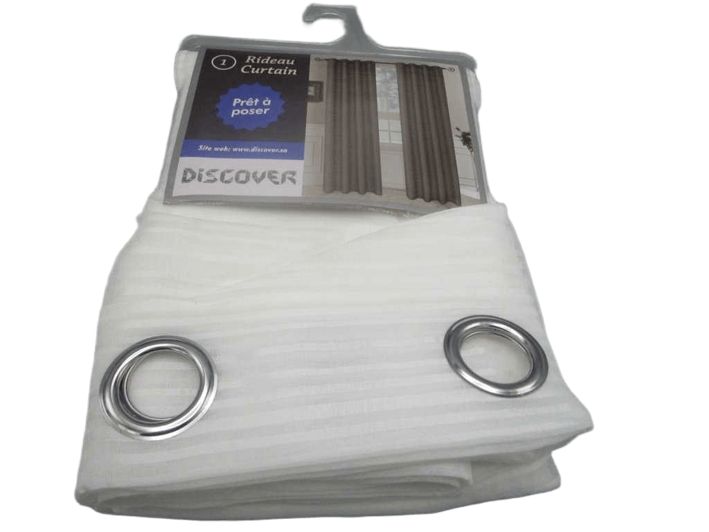 Curtain, 14 Rings Silver 100% Polyester Dolly Gsm: 70g /1