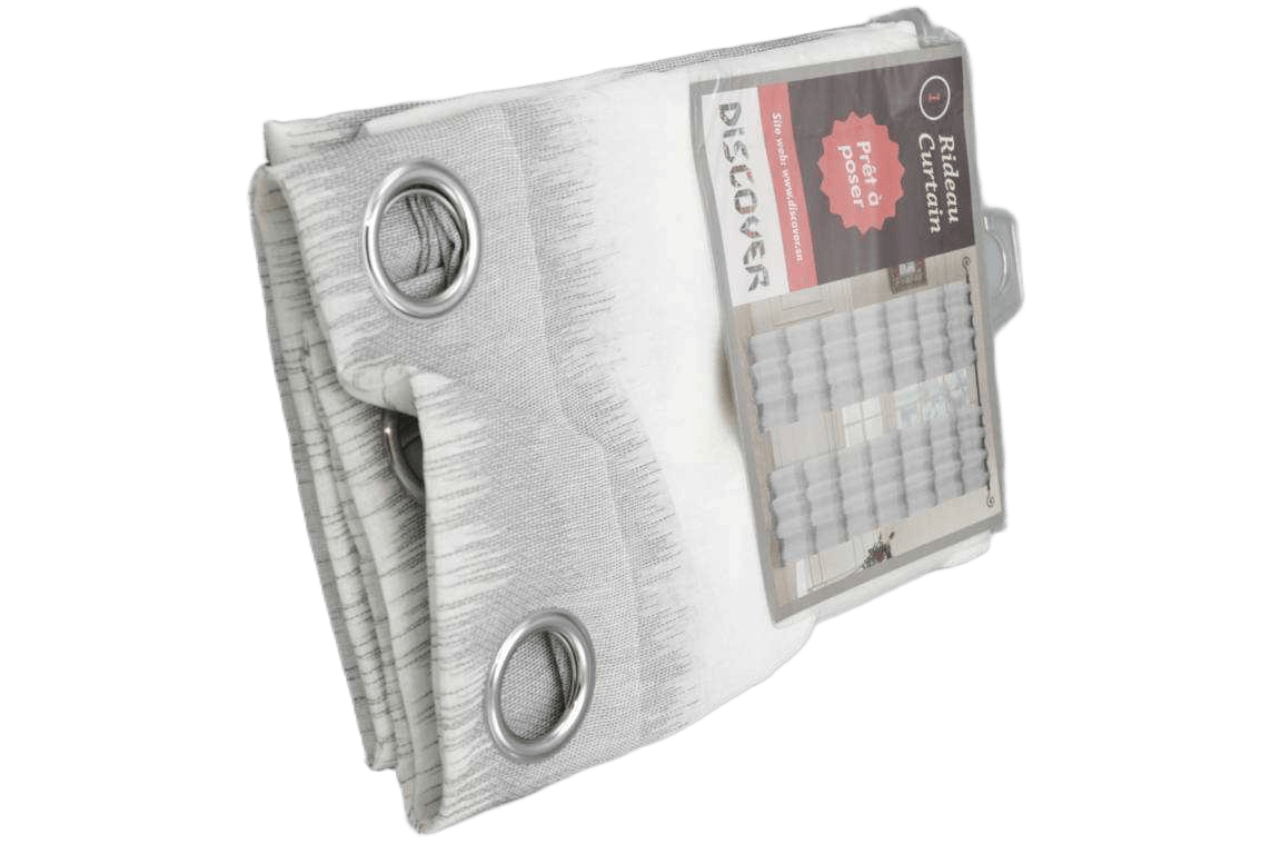 Curtain, 8 Rings Silver 140*270 2 Dark Grey 1cl=