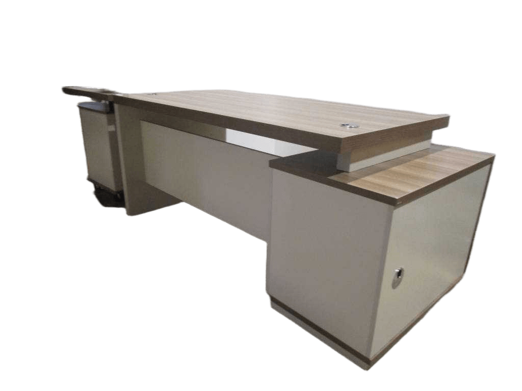 Office Table 180x80x76 Cm Clr Light Walnut +soft White Ref 21m001l /3cl