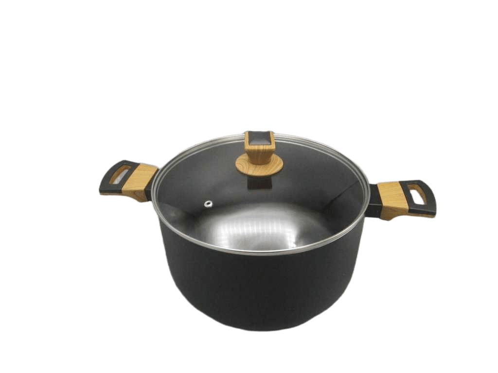 Casserole 28x15.5cm Pressed Aluminium Ind W/Lid Earth Black Bg