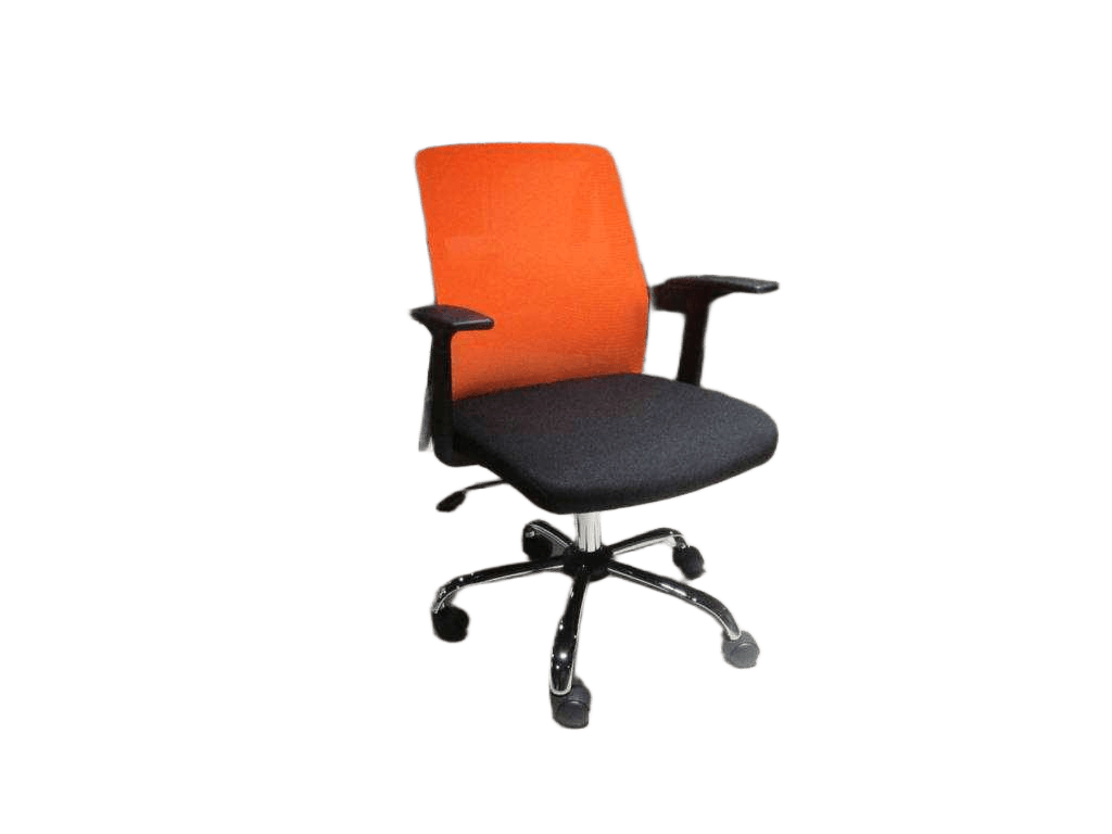 Office Chair Back:orange Lfx438-05 Seat:black Lftx-01w60*d56*h89/97 Cmoffice Chair,chrom Base Pparmrest