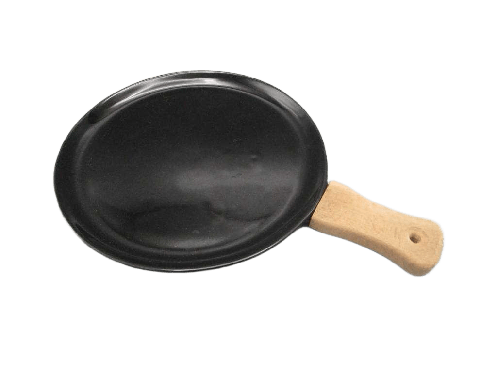 Bowl Black Aperitif Double Plus Wooden Handle 22 Cm