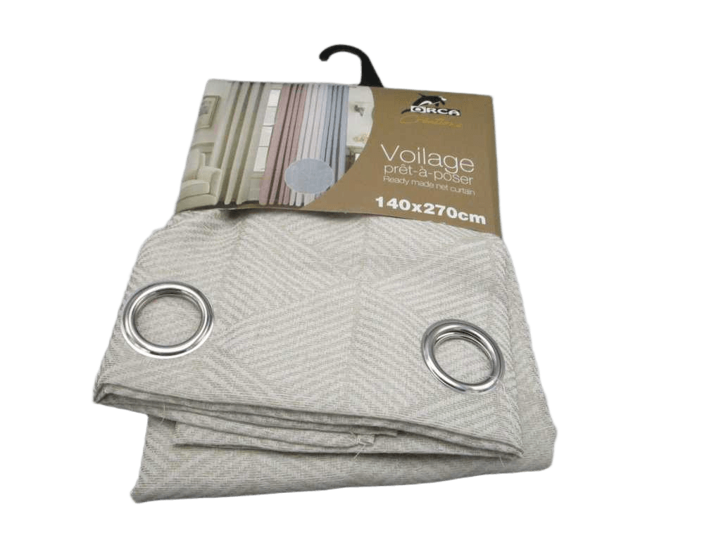 Curtain Jacquard Voile Window Curtain 8 Rings 100% Polyester 110gsm 43x28x23