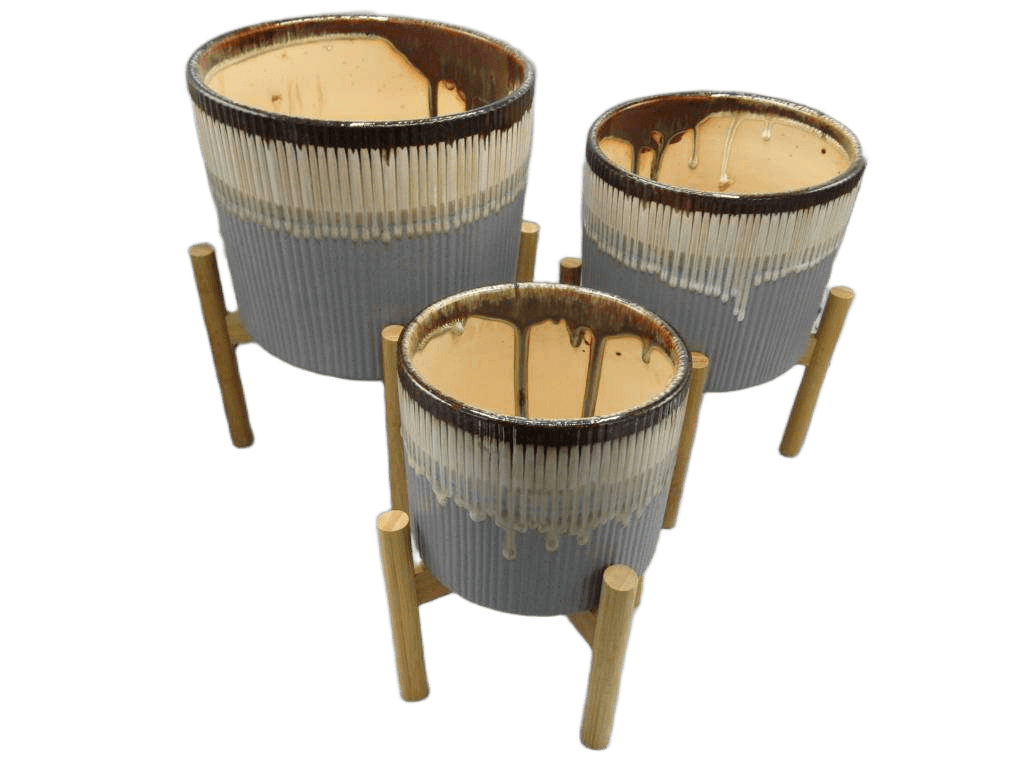 Set 7"/8.5''/10'' With Wood Stand