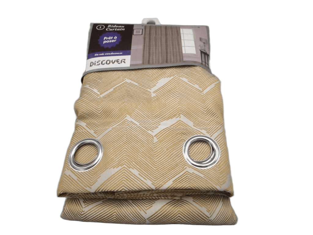 Curtain With 14 Round Rings Silver Brass 100% Polyester 160gsm