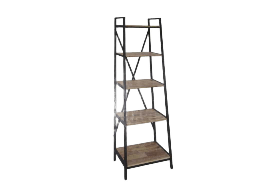 Wooden Shelf With Metal Edena 5sh 45x180