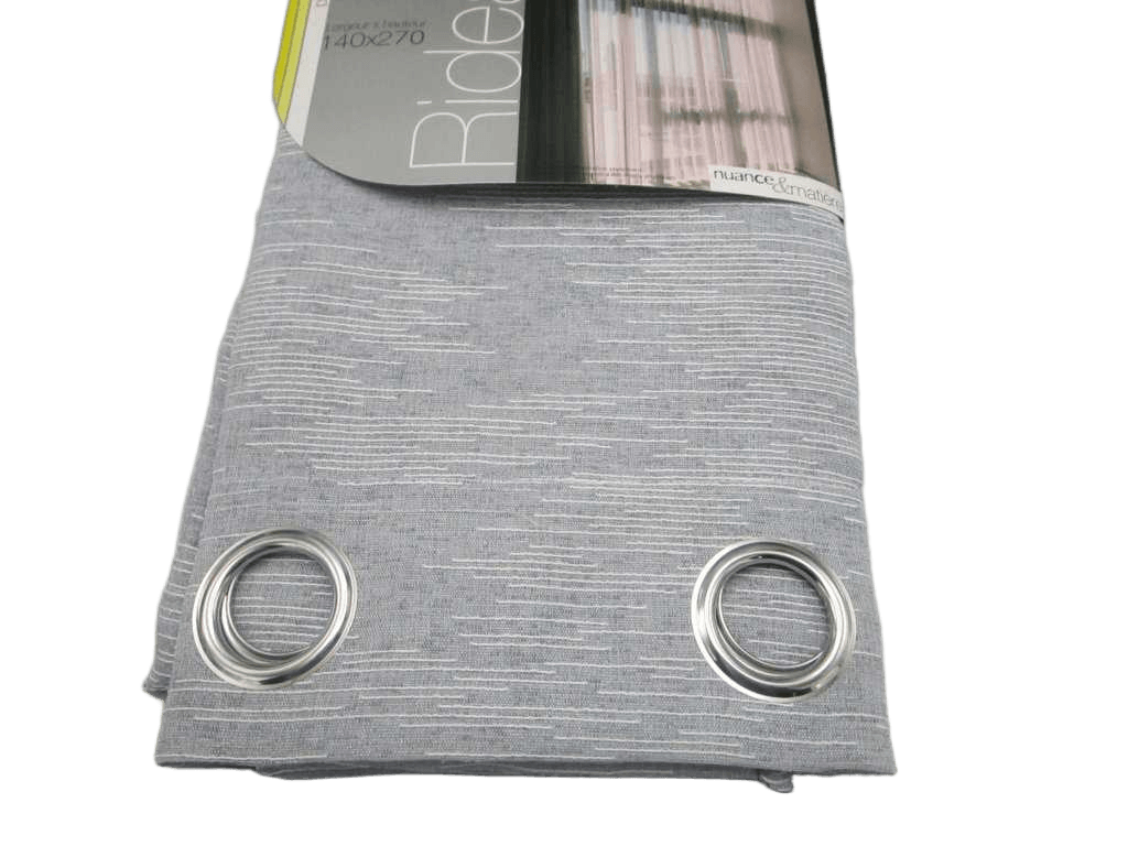 Curtain 140*270, Linen+voile 8 Rings Silver 125gsm2 Gray140x270