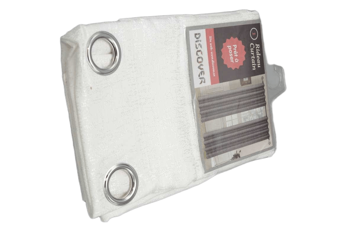 Curtain, 8 Rings Silver 100% Polyester Jacquard Gsm: 150 G Natural 1cl=