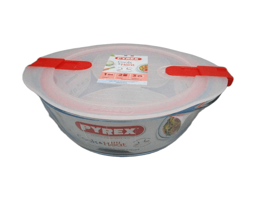 Plate Round With Plastic Lid With 2 Steam Valve Red Seal 26 X 23 X 8cm