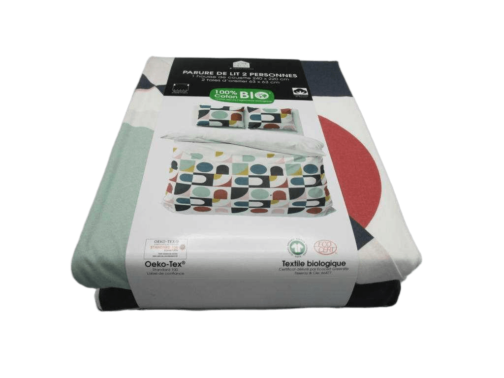 Quilt Titane Housse De Couette 240x220cm + 2 Taies D''oreiller 63x63cm