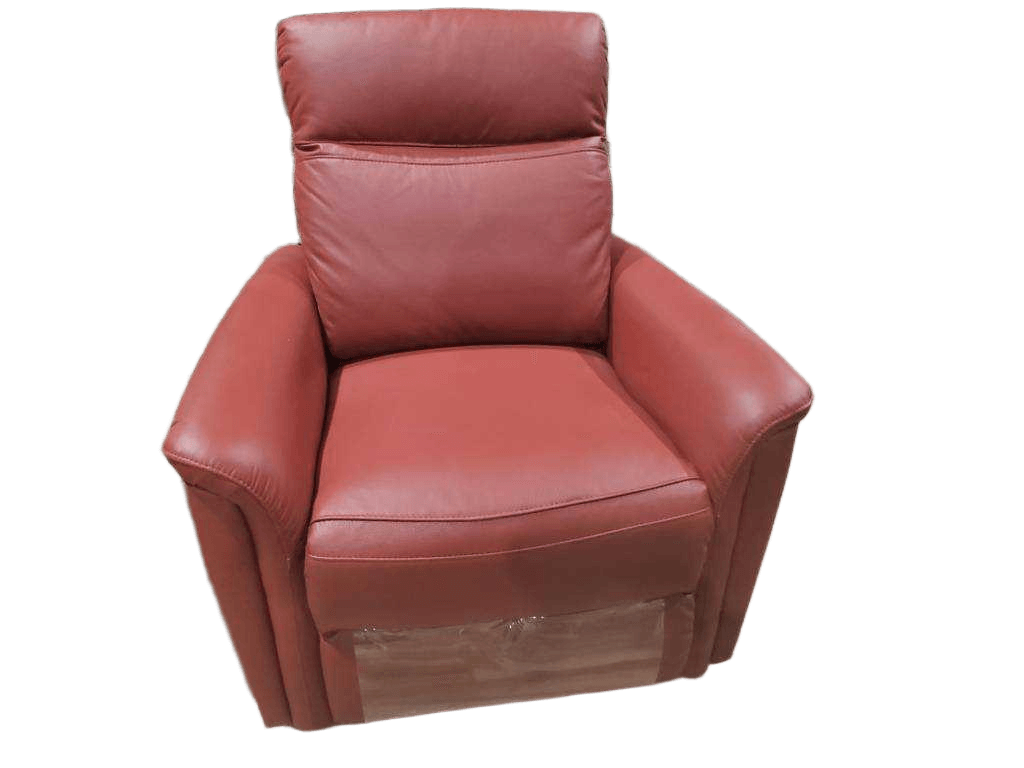 Chair Single With Recliner Leather 815 Red