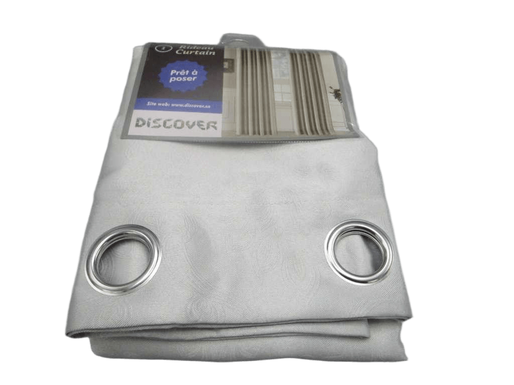 Curtain, 8 Rings Silver 100% Polyester Black-Out Gsm: 270 G /1