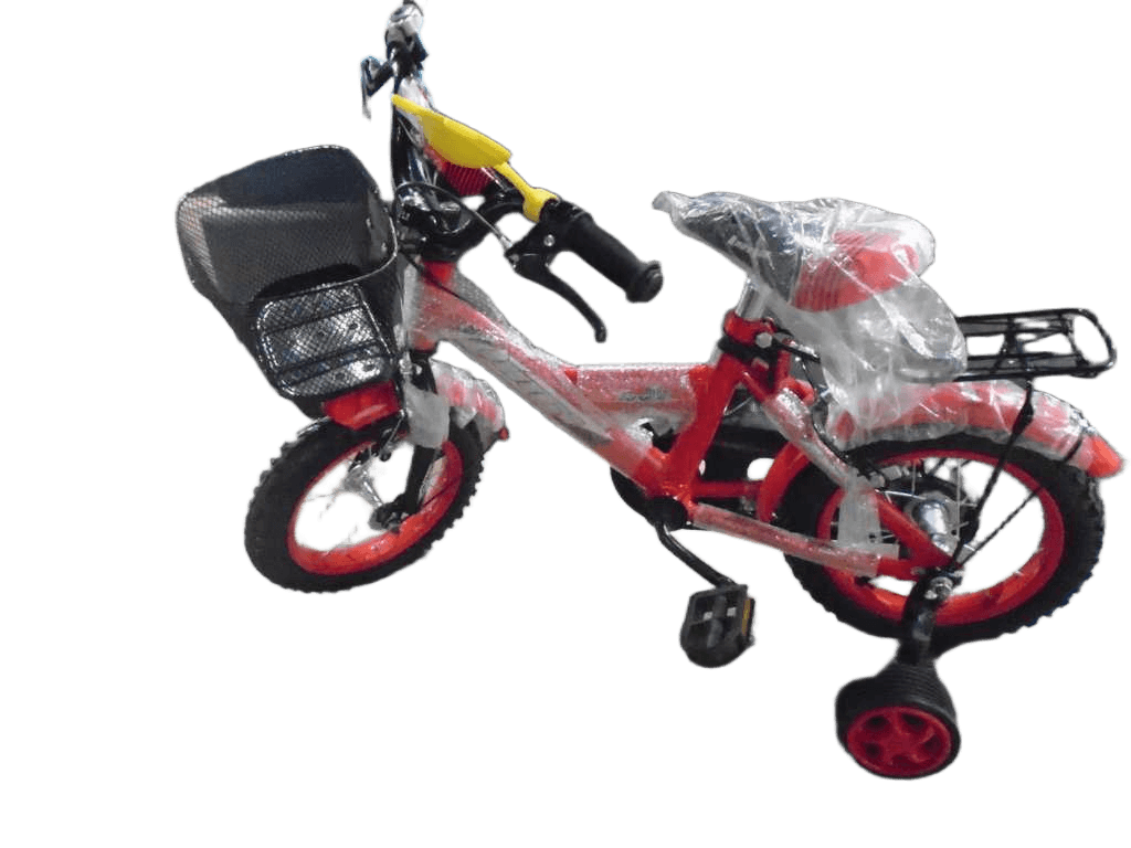 Bike 12' With Basket, Training Wheel, Front Caliper Break, Rear Band Brake, Roof Rack, Front And Rear Mudguard