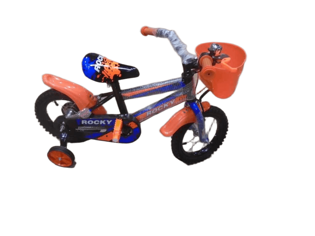 Bike 12'' With Basket, Training Wheel, Ffront Caliper Break, Rear Band Brake, Front And Rear Mudguard
