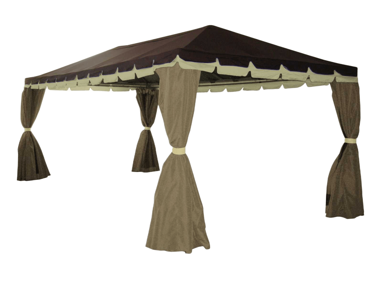 Steel Gazebo 3x6 M Coffe, Cream, Beigesteel Tube And Polyester Cover