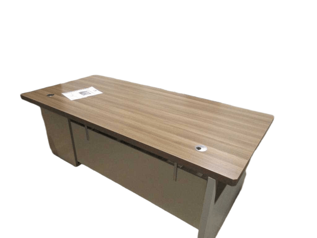 Office Table Right Side 200x160x76 Cm Clr Light Walnut+soft White Ref 24m014 R /4cl