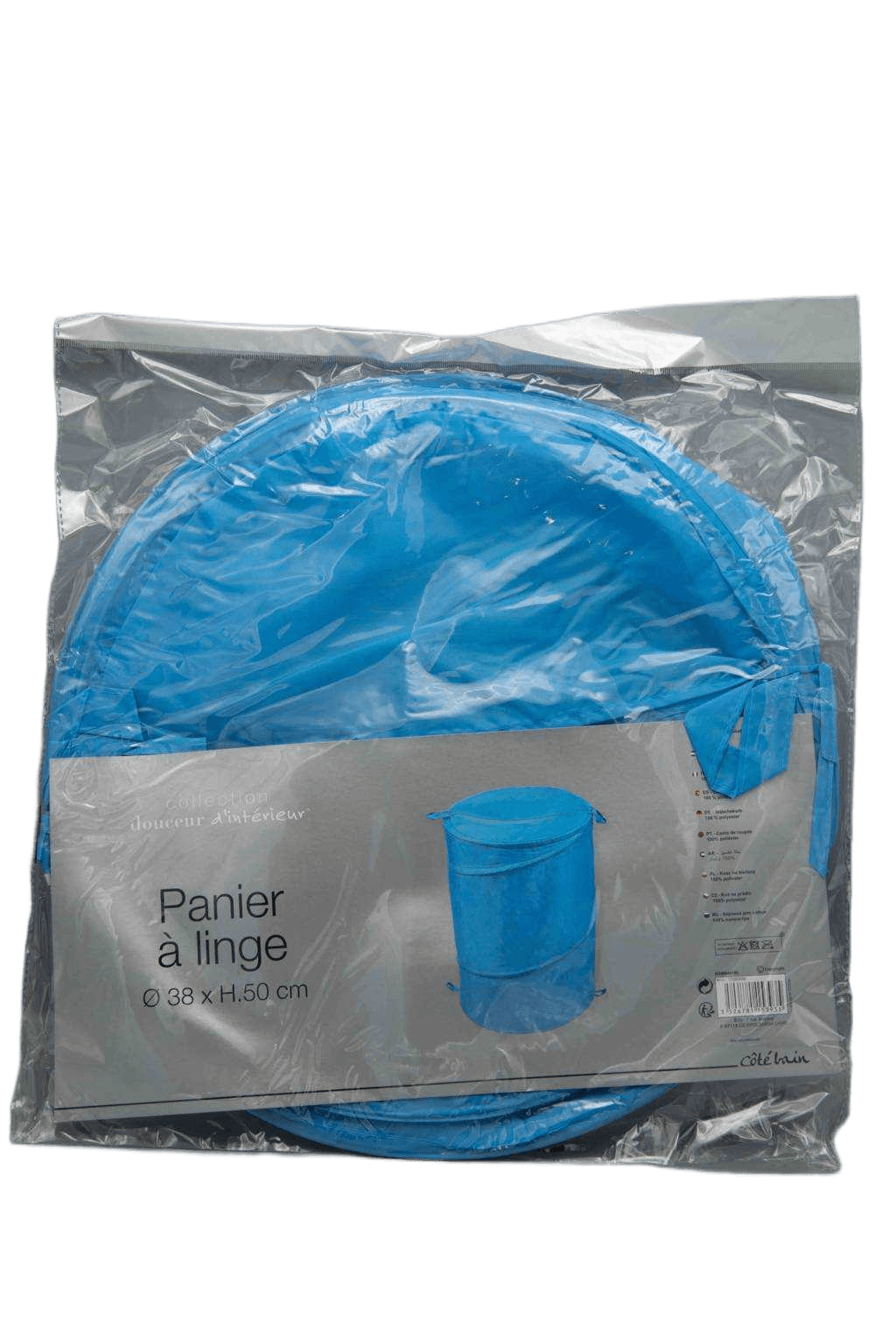 Laundry Basket Pop-Up 38 X 50 Cm Polyester Uni Vitamin Sdb Blue