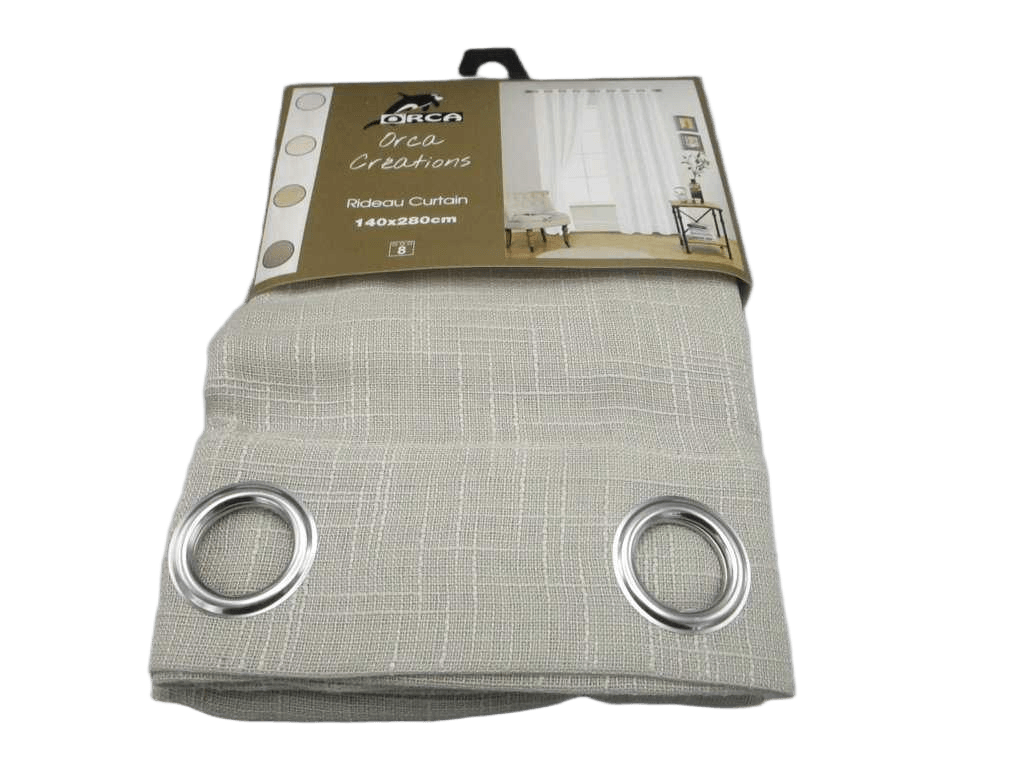 Curtain 140x280 Cm 100% Polyester 8 Ring 190gsm With Packing Hanger