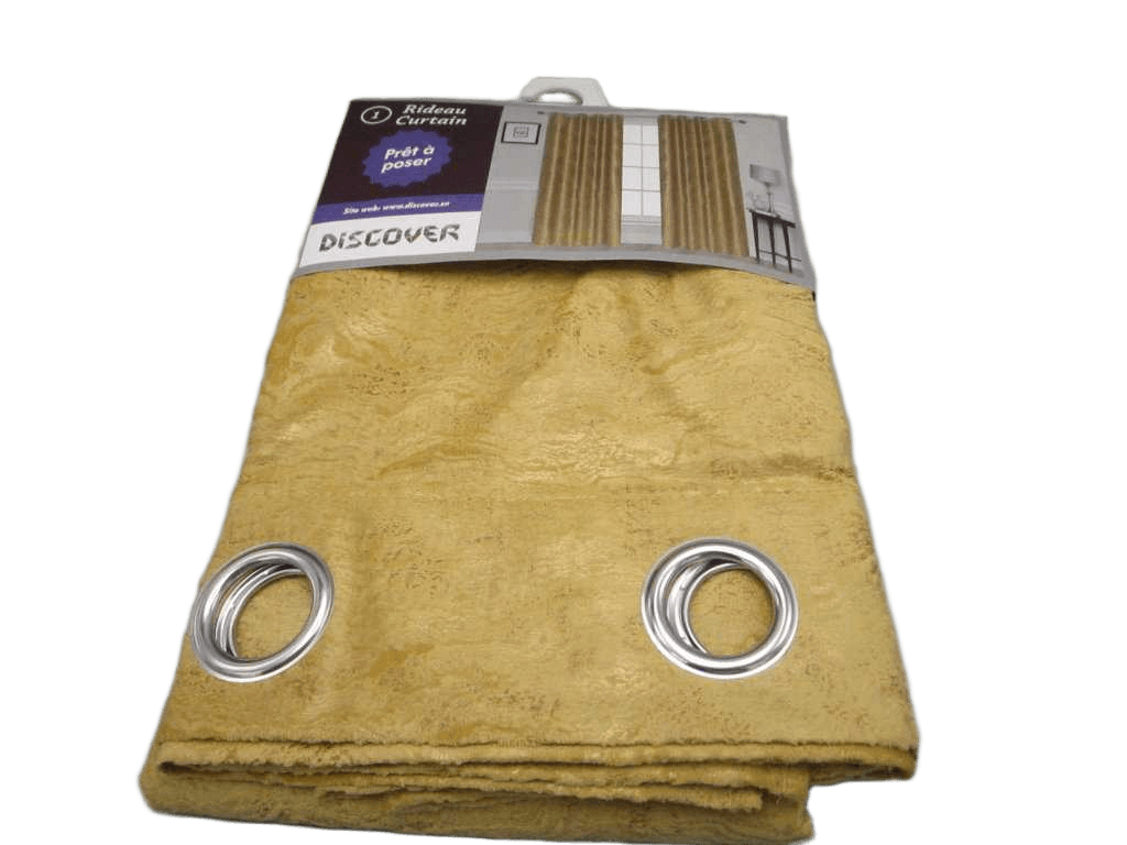Curtain With 8 Round Rings Silver Brass 100% Polyester 200gsm