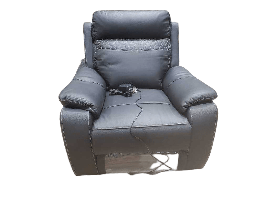 Chair Single With Electric Recliner Leather 801 Black