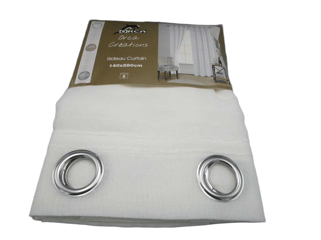 Curtain 140x280 Cm 100% Polyester 8 Ring 140gsm With Packing Hanger