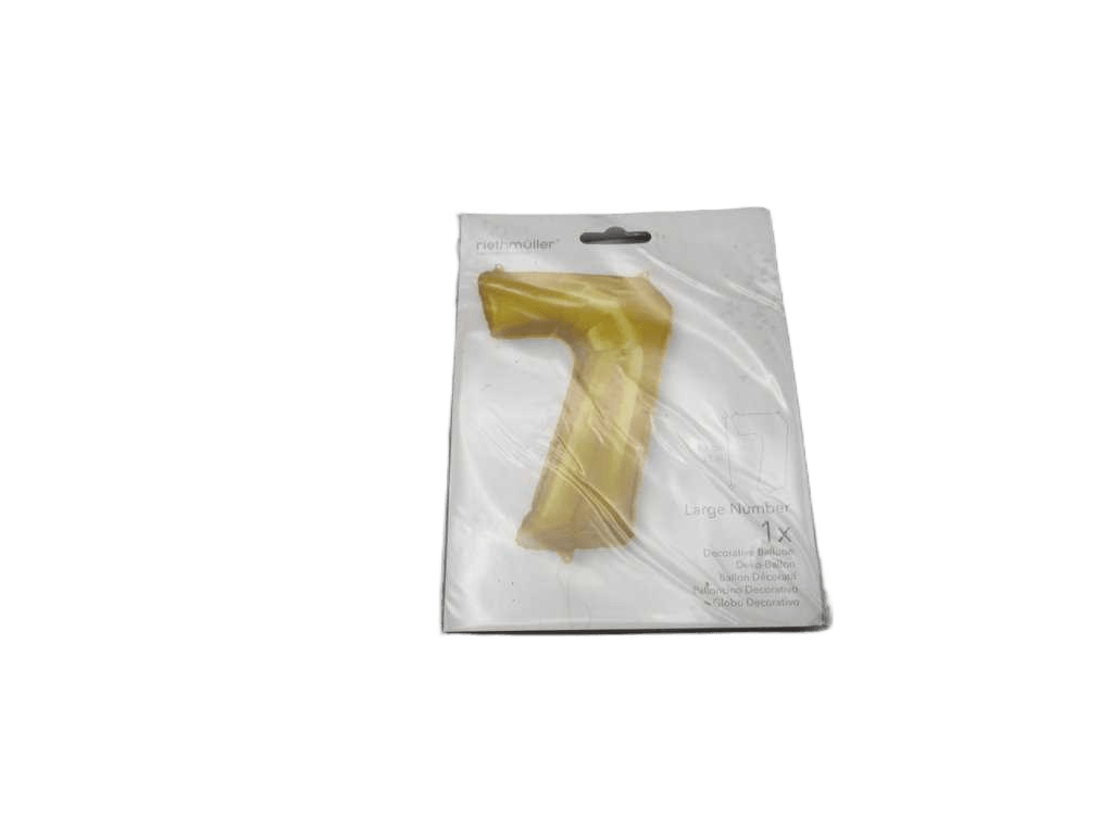 Balloon Large Number 7 Gold Foil N34 Packaged 58 Cm X 88 Cm
