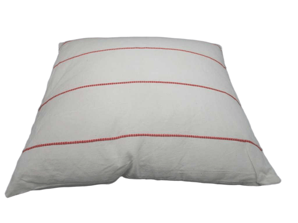 Cushion : Front And Back In Cotton Woven Fabric With Special Weave And Zipper. Vacuum Packed With 400 Gms Polyfill Filler Inside. Cover - 100% Cotton Filler - 100% Polyester