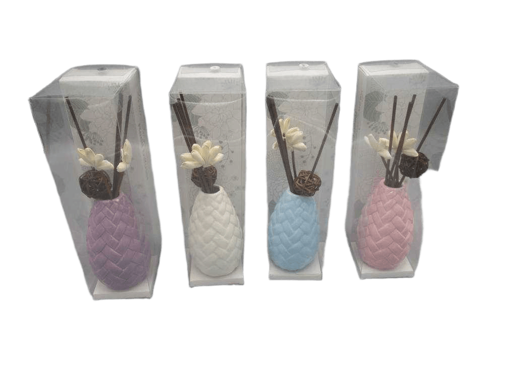 Diffuser Aroma Diffuser,pvc Packing,30ml, 6 Fragrance: Rose,lavender,lily,jasmine, Occean, Lemon Ceramic Bottle10.5x7x24.2pink White Purple Blue 1cl=