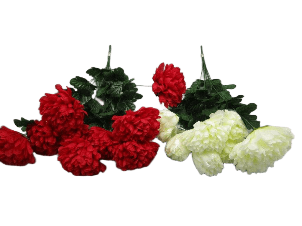 Artificial 58cm Mum Bush X 9