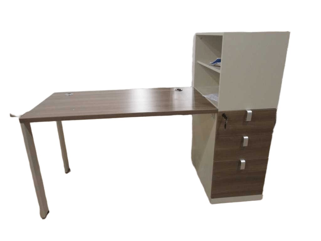 Work Station Right Side 160x65x120 Cm Clr Light Walnut+soft White Ref 24f136 R /3cl