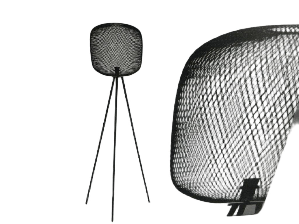 Lamp Modern Spirit - Tripod Black Metal 60x50x160cm Cylindre